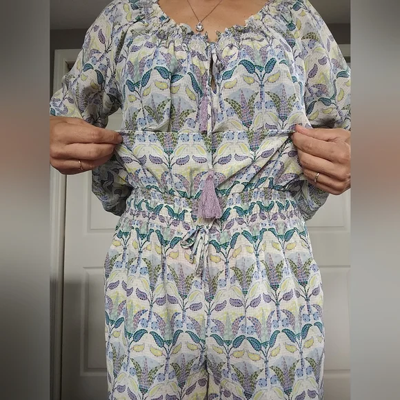 Tory Burch Silk Floral Print Romper Medium - Picture 2 of 7